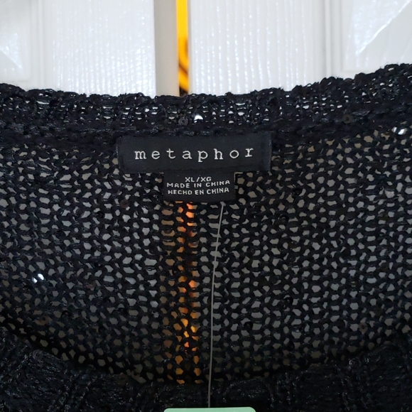 NWT Metaphor Black Sequined Sweater - Picture 2 of 6